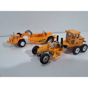 2 Shinsei Mini Power Die Cast 1:68 Mitsubshi LG2 Motor Grader & TMS8A Scraper